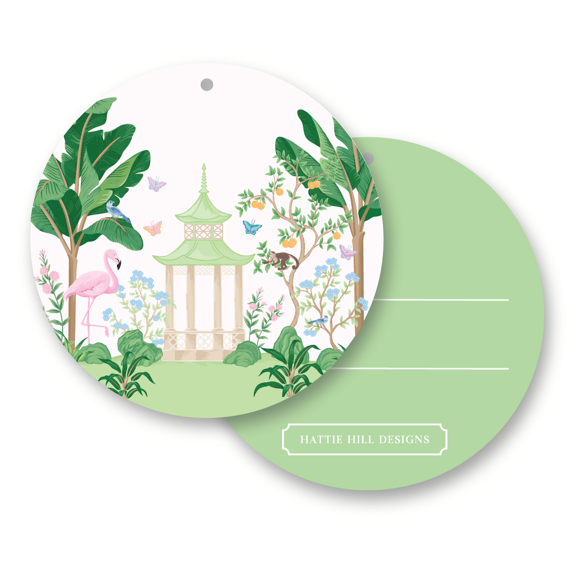 The Pink Palm | Round Gift Tag