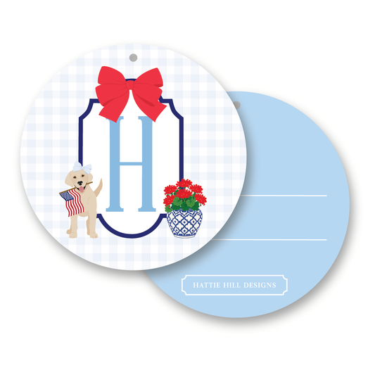 Red, White & Bloom | Round Gift Tag